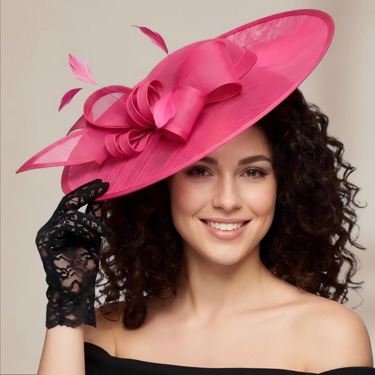 Fuchsia Organza Formal Derby Wedding Hat