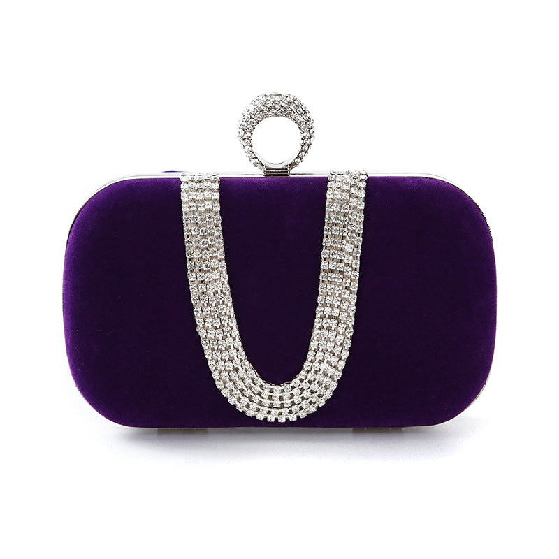 Geometric Delicated Beadings Sparkly Velvet Hand Bags