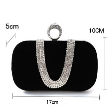 Geometric Delicated Beadings Sparkly Velvet Hand Bags