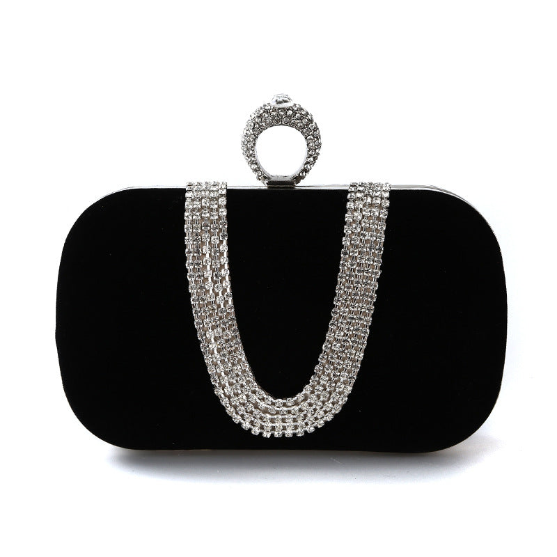 Geometric Delicated Beadings Sparkly Velvet Hand Bags
