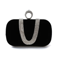 Geometric Delicated Beadings Sparkly Velvet Hand Bags