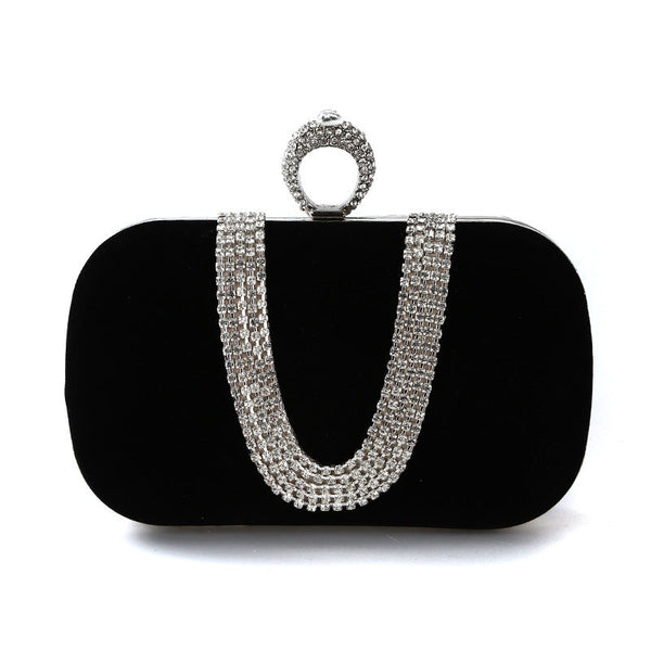 Geometric Delicated Beadings Sparkly Velvet Hand Bags