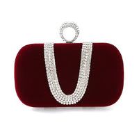 Geometric Delicated Beadings Sparkly Velvet Hand Bags