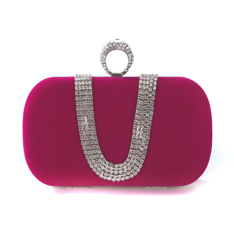 Geometric Delicated Beadings Sparkly Velvet Hand Bags