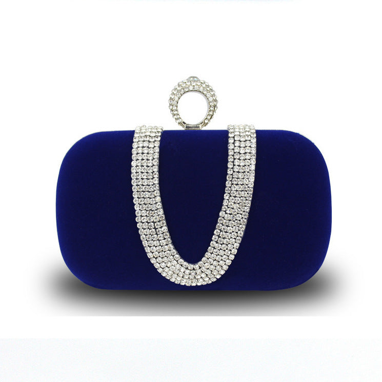 Geometric Delicated Beadings Sparkly Velvet Hand Bags