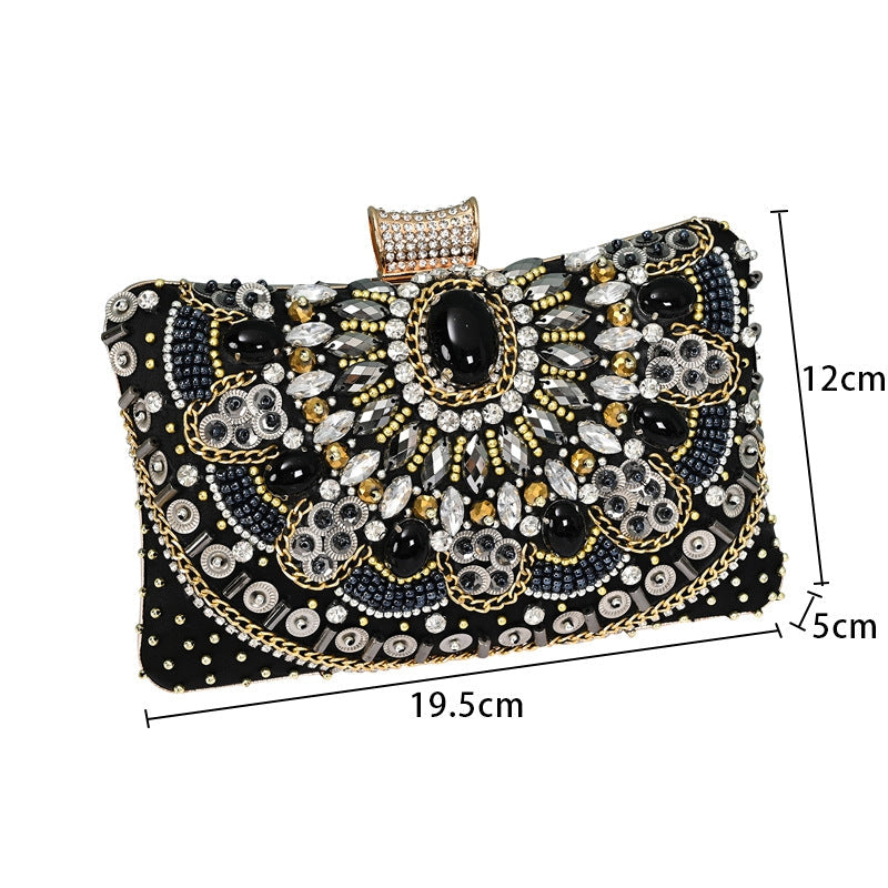 Classic Glitter Geometric Delicated Rhinestone Elegant Hand Bags