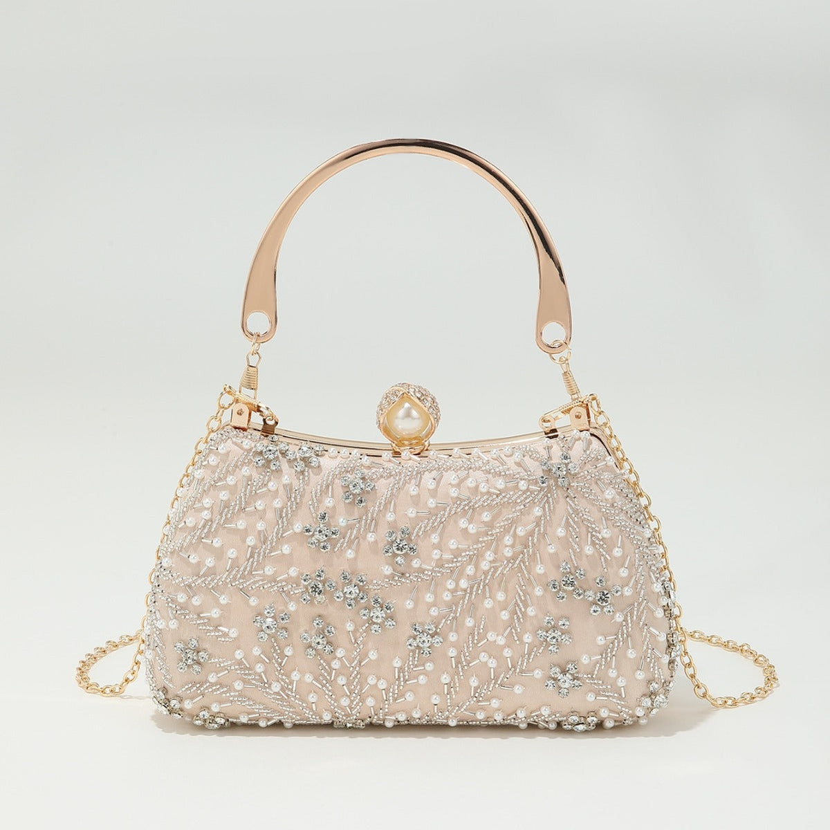 Pearl Glitter Geometric Delicated Rhinestone Elegant Hand Bags
