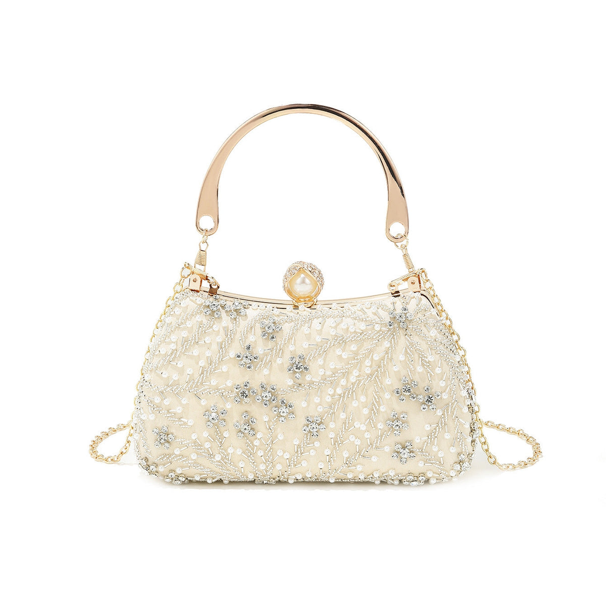 Pearl Glitter Geometric Delicated Rhinestone Elegant Hand Bags