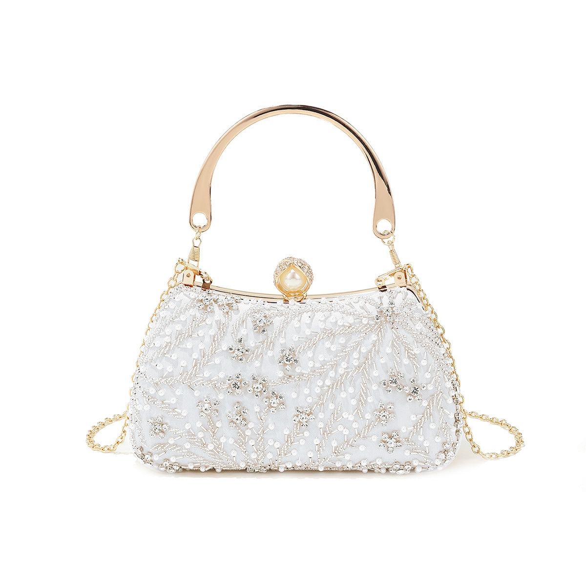 Pearl Glitter Geometric Delicated Rhinestone Elegant Hand Bags