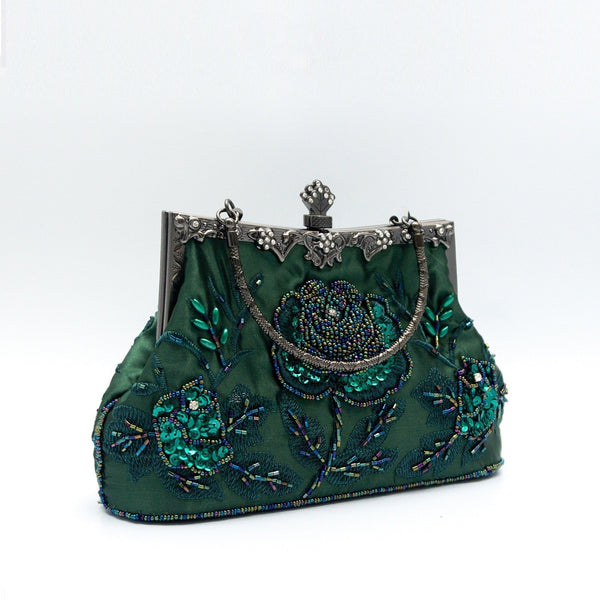 Glitter Rhinestone Geometric Delicated Embroidery Hand Bags