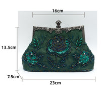 Glitter Rhinestone Geometric Delicated Embroidery Hand Bags
