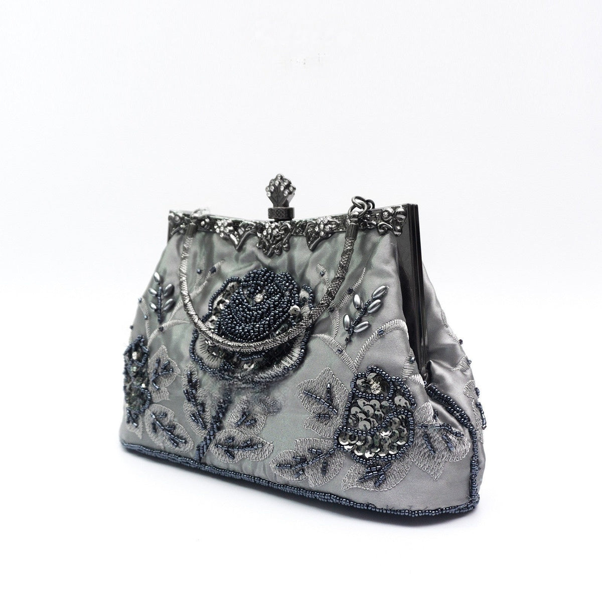 Glitter Rhinestone Geometric Delicated Embroidery Hand Bags