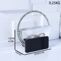 Delicated Glitter Rhinestone Beadings Bow Hand Bags