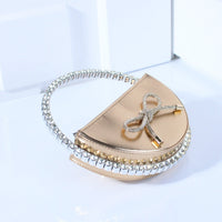 Delicated Glitter Rhinestone Beadings Bow Hand Bags