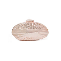Sparkling Fan-Shaped Metallic Clutch Hand Bags