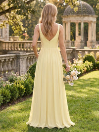A Line Sweetheart Sleeveless Long Bridesmaid Dresses with Pockets