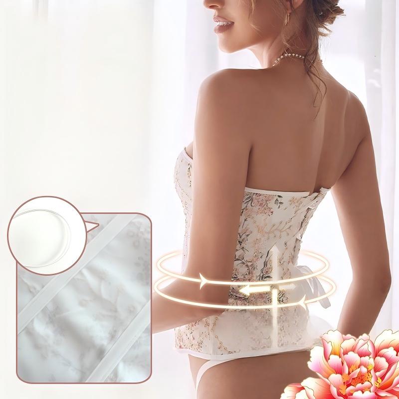 Embroidered Court Style Corset Tummy Control Lingerie Shapewear Shorts