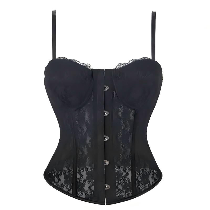 Tulle Breathable Hollow-out Court Style Corset Shapewear Shorts