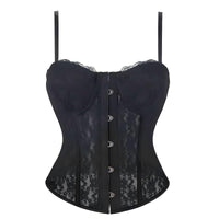 Tulle Breathable Hollow-out Court Style Corset Shapewear Shorts