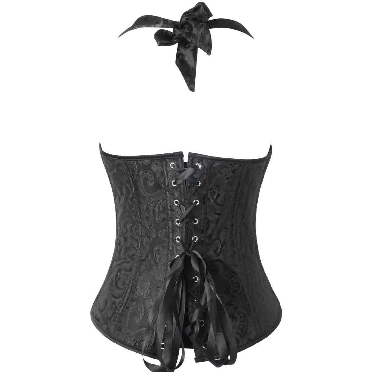 Black Sexy Jacquard Court Style Corset Waist Shapewear Shorts