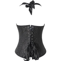 Black Sexy Jacquard Court Style Corset Waist Shapewear Shorts